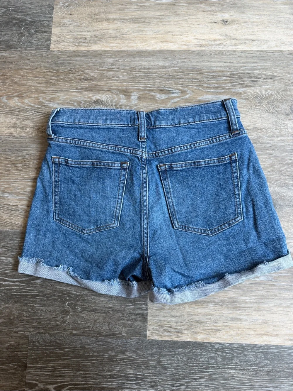 J. Crew Blue Denim Rolled-Hem Cutoff Shorts